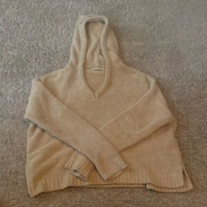 Cloud Chaser Tan V-Neck Sweater Relaxed Fit